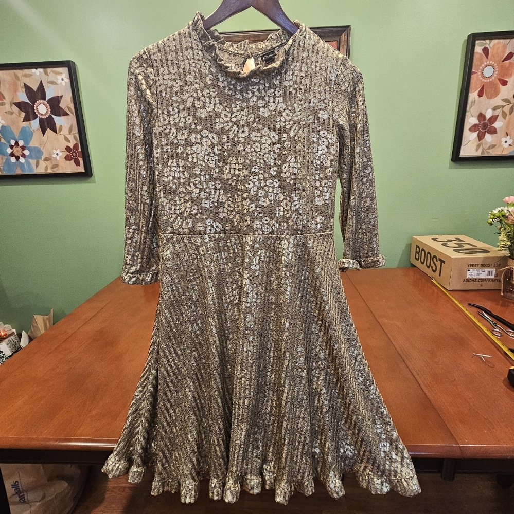 Shiny stretchy gold and silver dress
